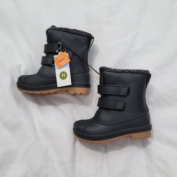 Cat & Jack Size 11 Black Toddler Winter Boots - Picture 12 of 14
